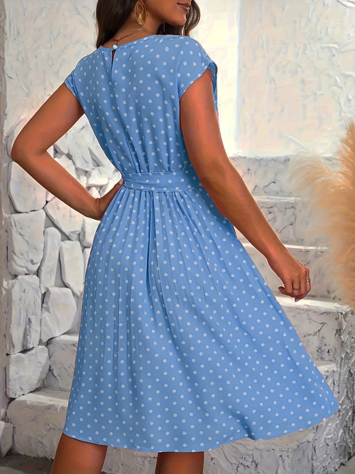 Women's Summer Polka Dot Midi Dress