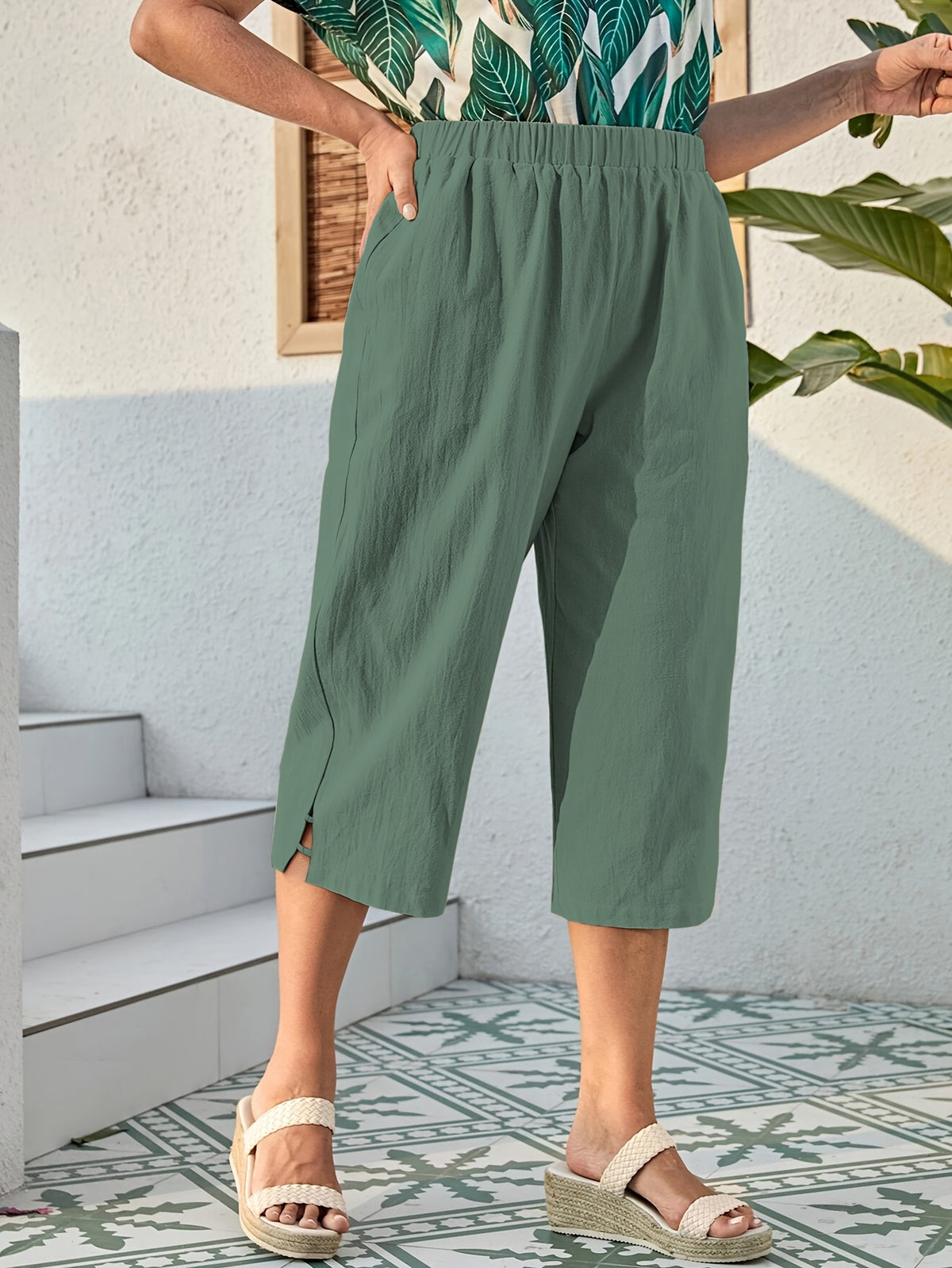 Women's Baggy Cotton Capri Pants