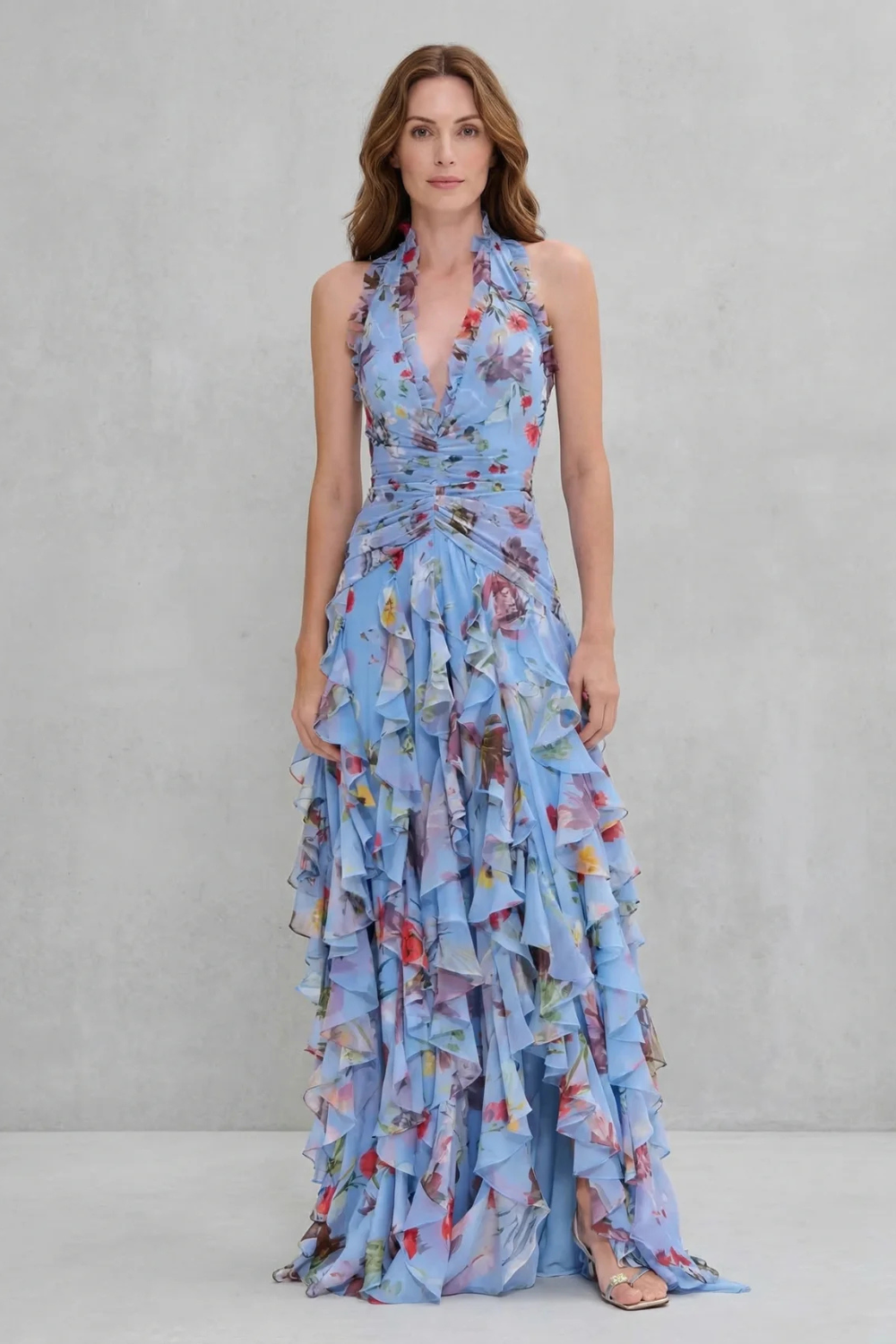 Emmeline | Women's Floral Halter Maxi Dress