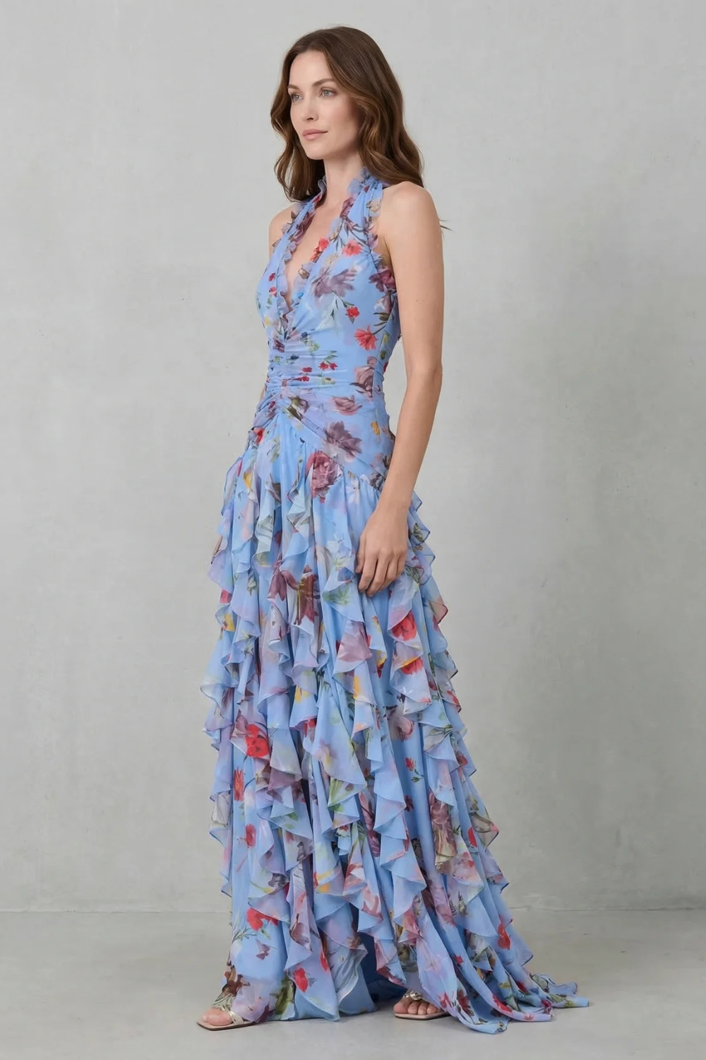 Emmeline | Women's Floral Halter Maxi Dress