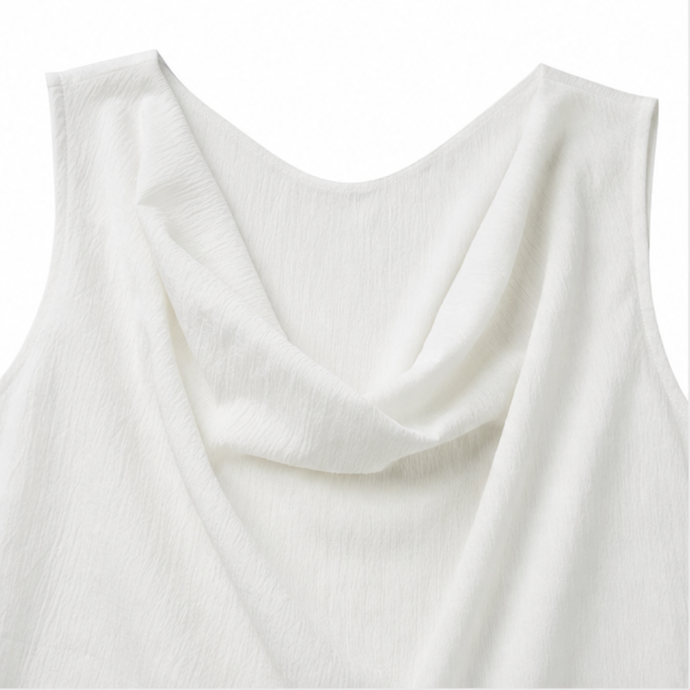 Women's Cotton Cowl Neck Mini Summer Dress
