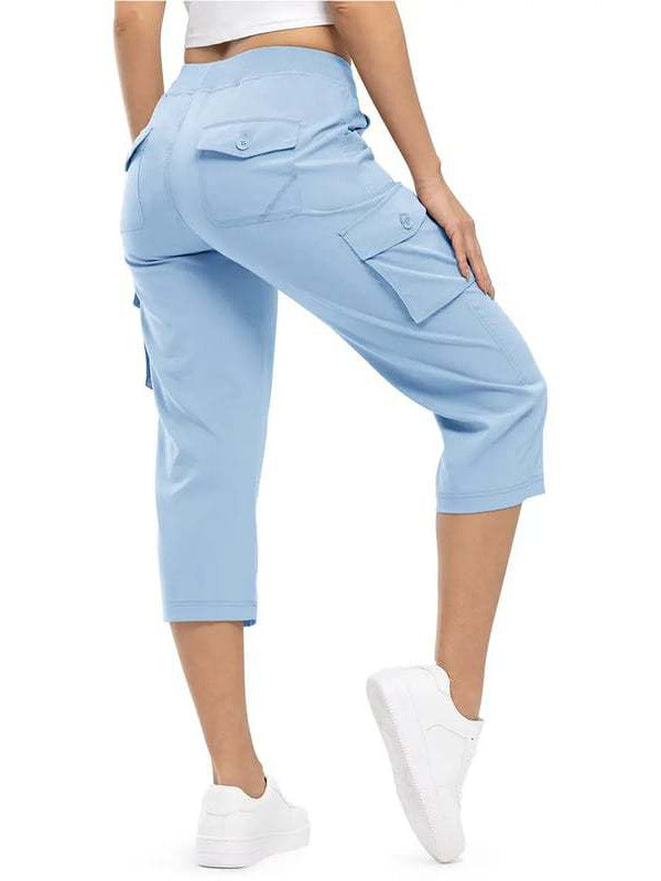 Women's Baggy Cargo Capri Pants - Khaki