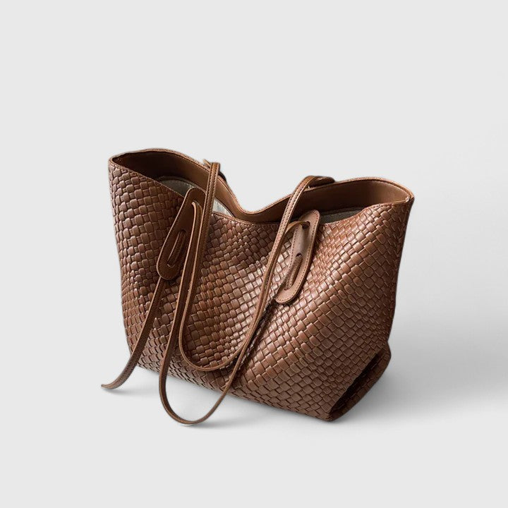 Women's Leather Shoulder Shopper Tote Bag