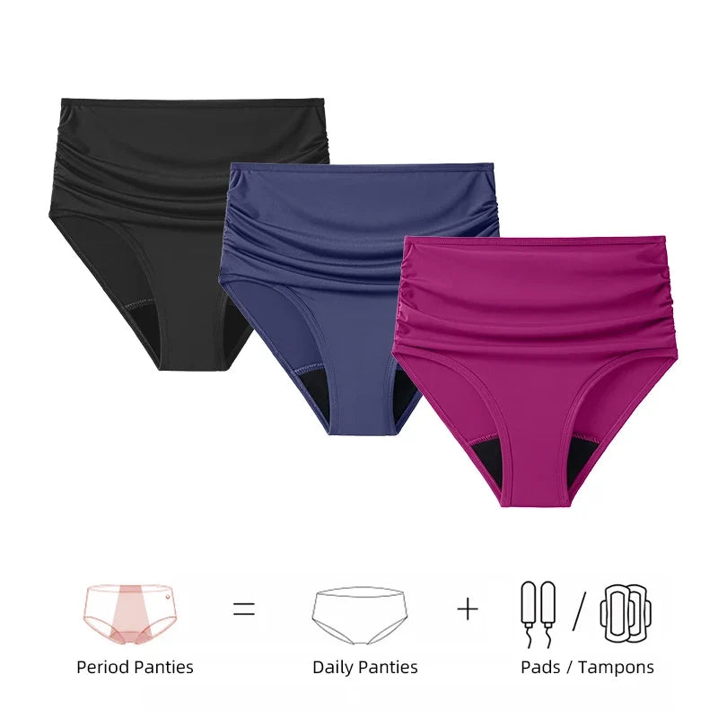Women's Ruched High-Waist Period Bathers
