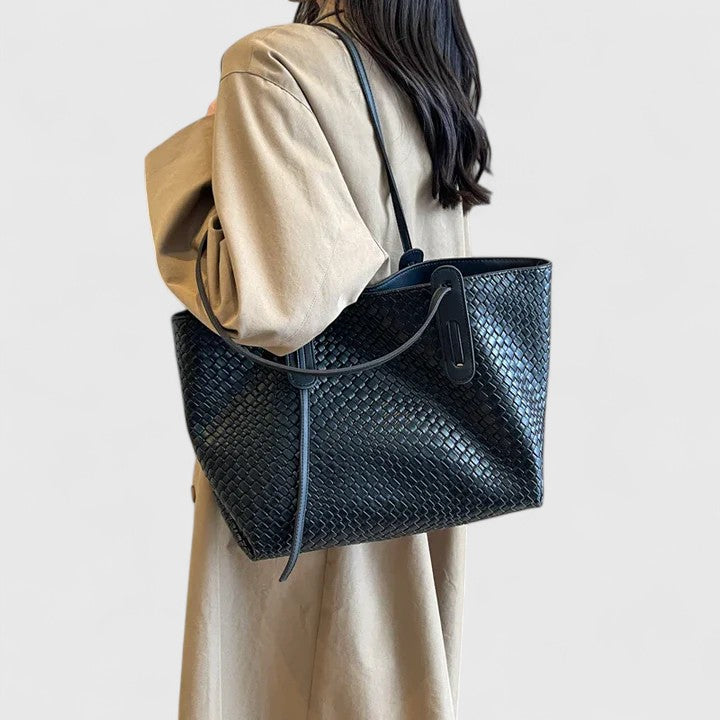 Women's Leather Shoulder Shopper Tote Bag