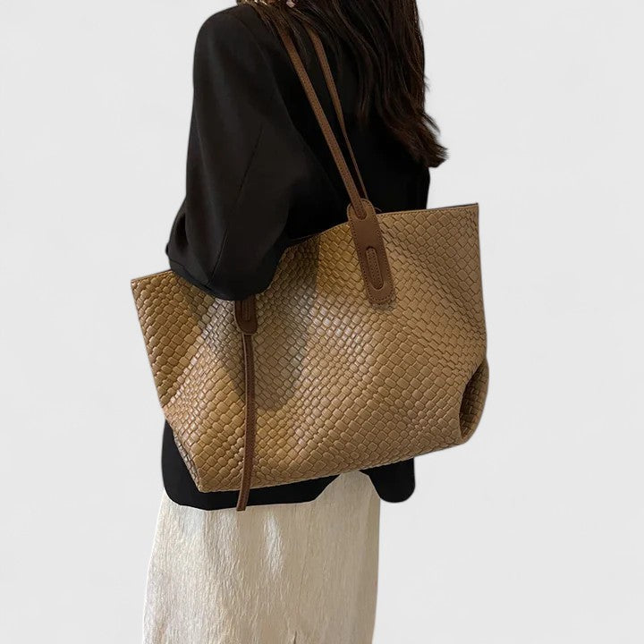 Women's Leather Shoulder Shopper Tote Bag