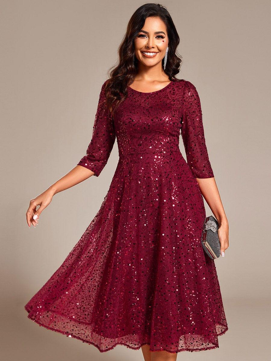 Women's Sequin Midi Christmas Party Dress