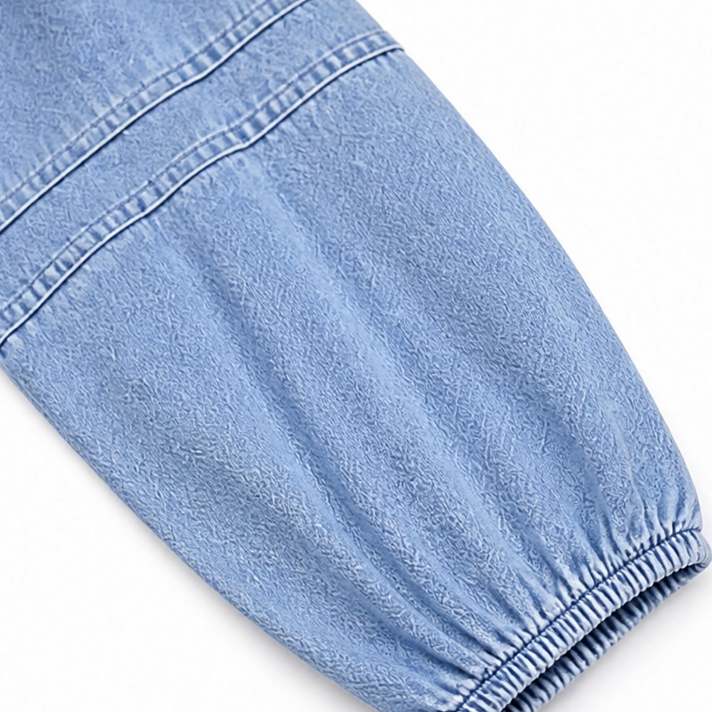 Women's Chic V-Neck Cotton Denim Summer Midi Dress