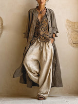 Delphine | Women's Linen Three-Piece Set