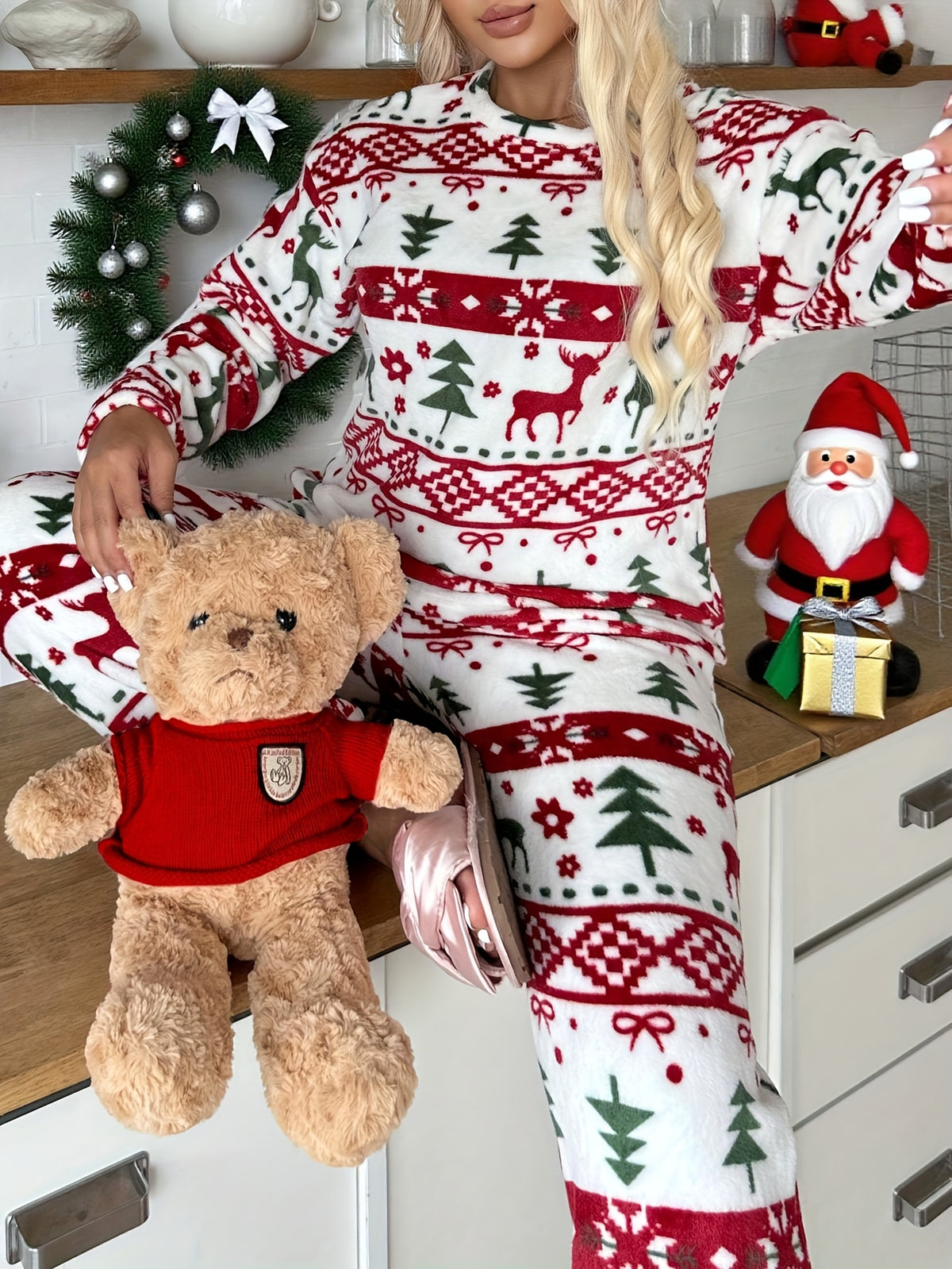 Women's Matching Knit Christmas Pyjamas