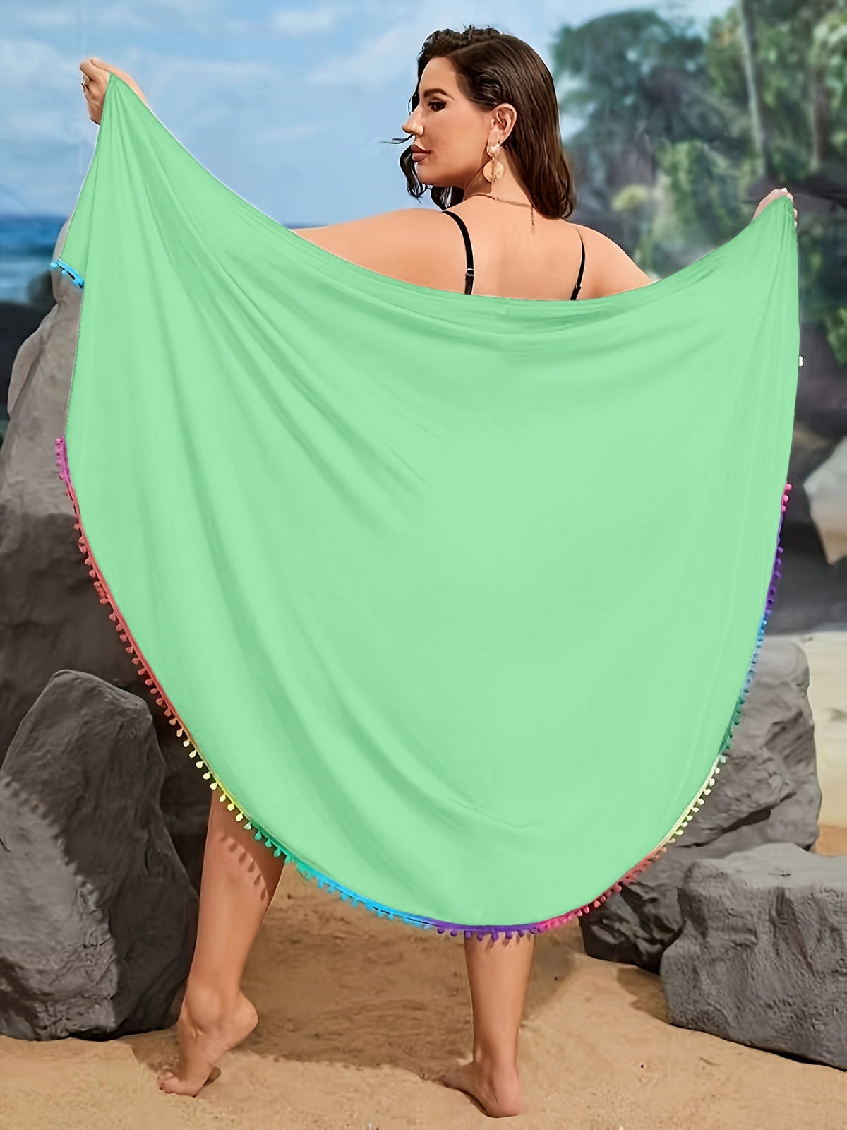 Women's Chic Wrap Knit Beach Midi Sarong