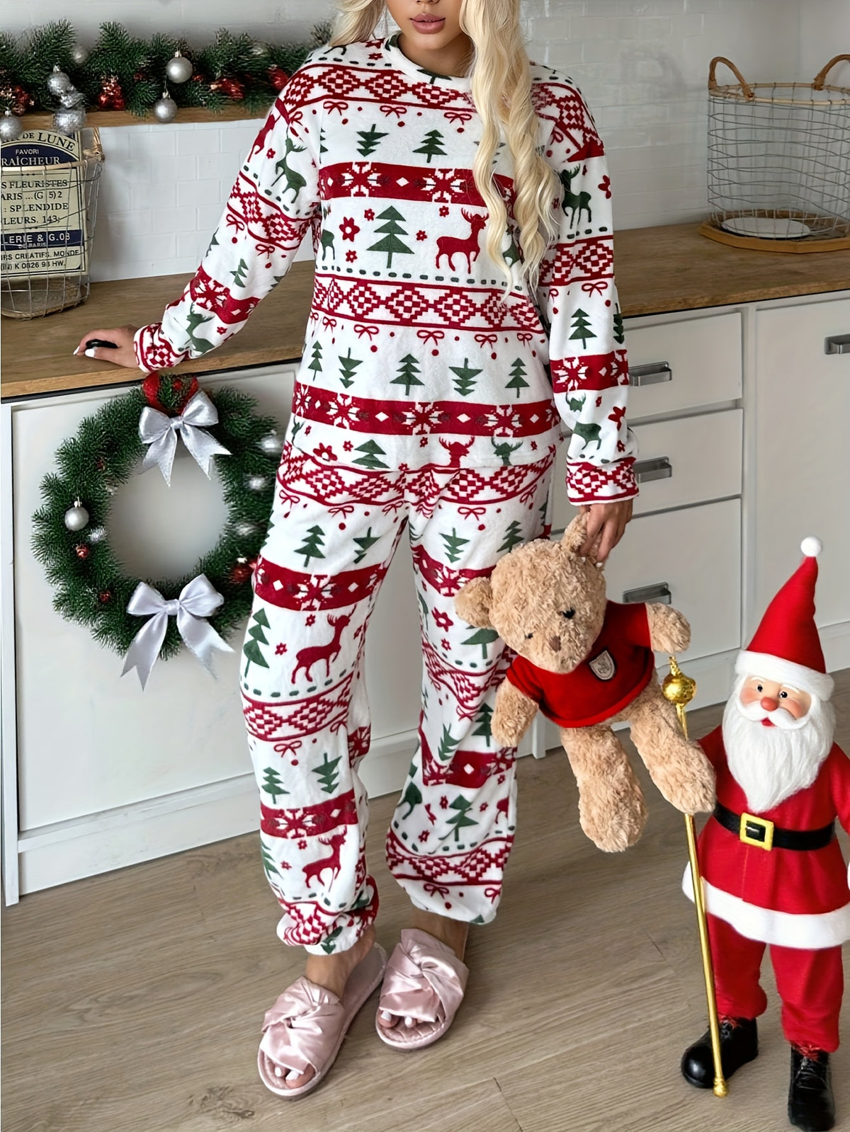 Women's Matching Knit Christmas Pyjamas
