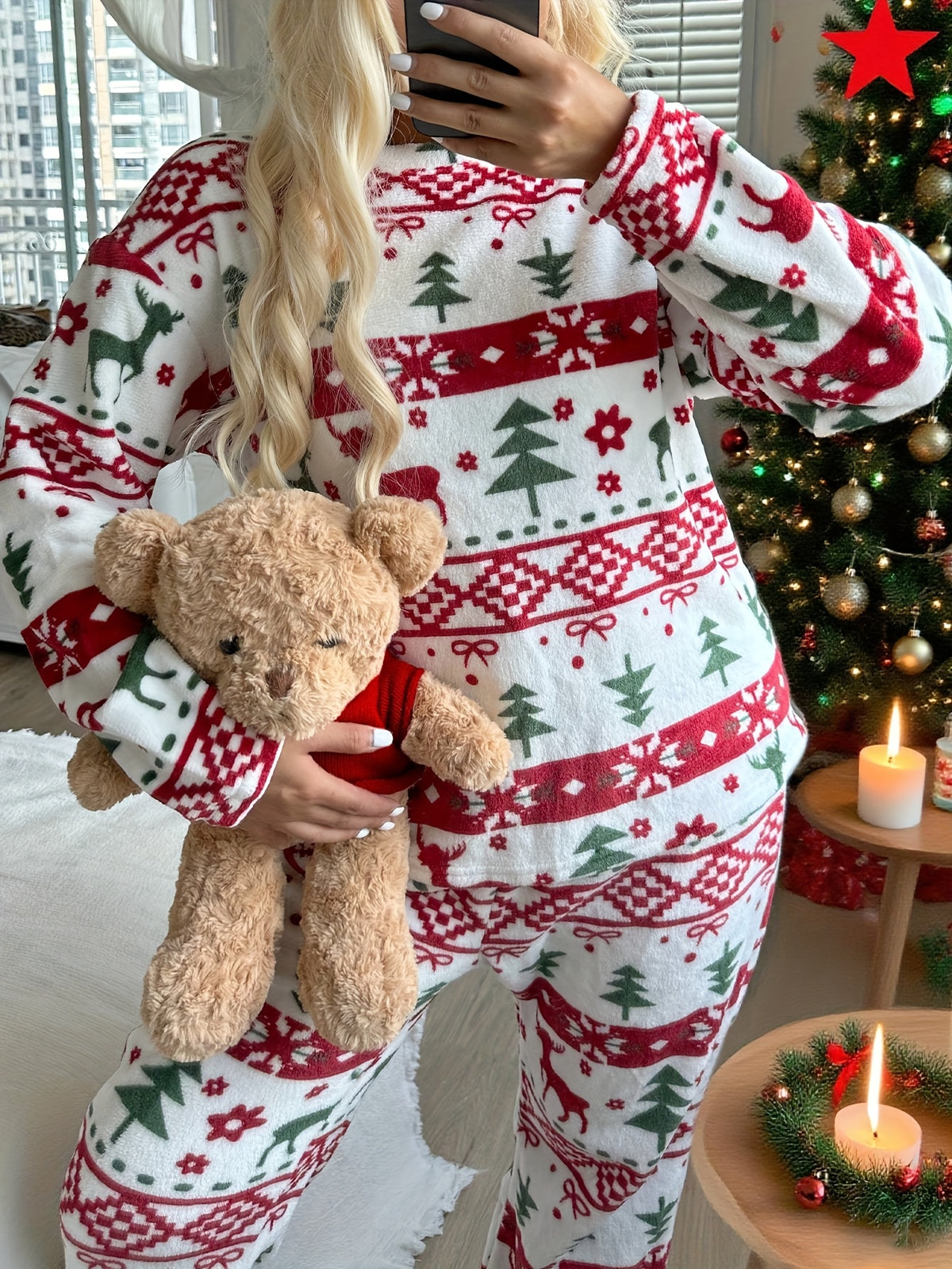 Women's Matching Knit Christmas Pyjamas