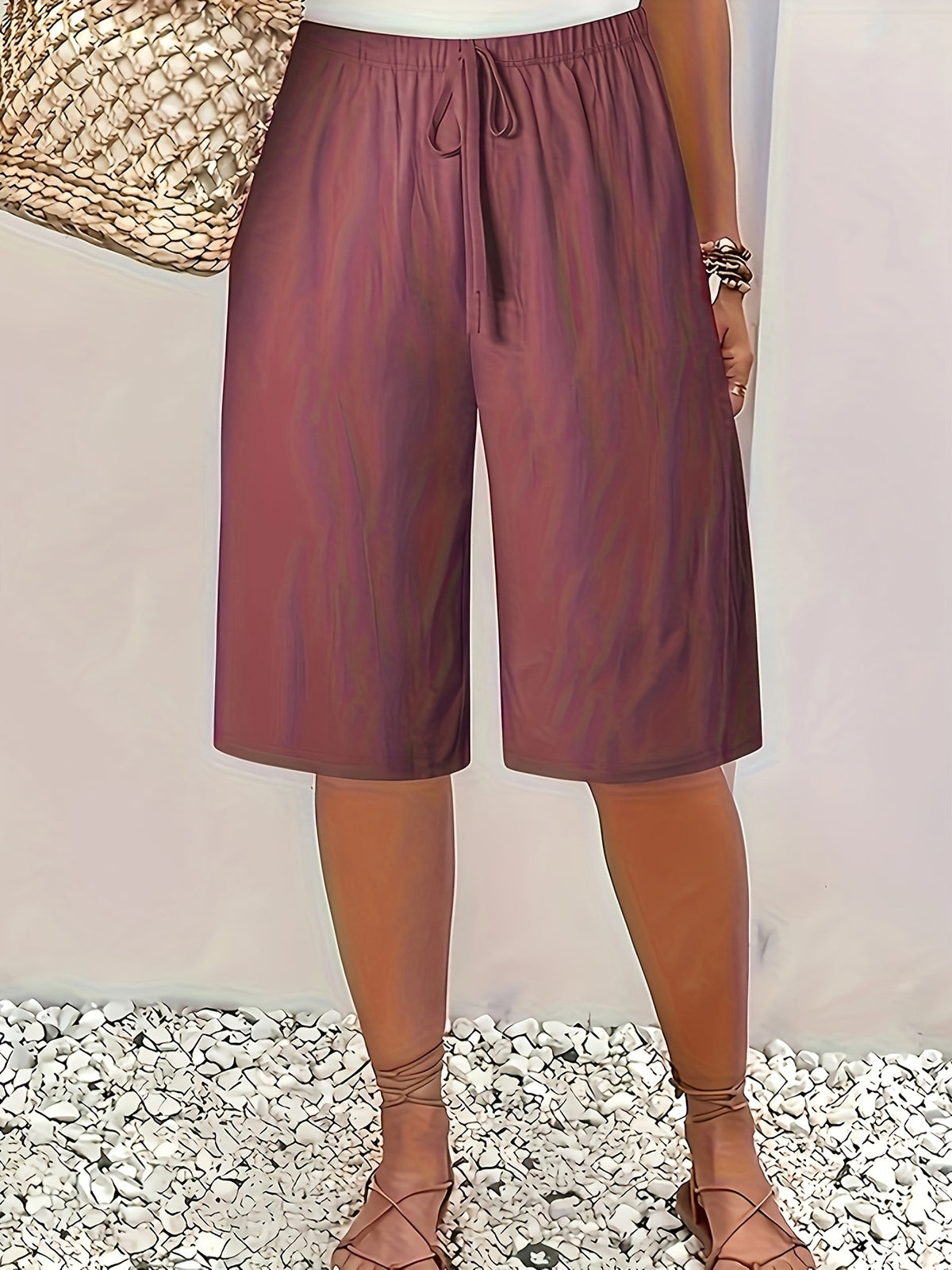 Women's Casual Baggy Gaucho Capri Pants