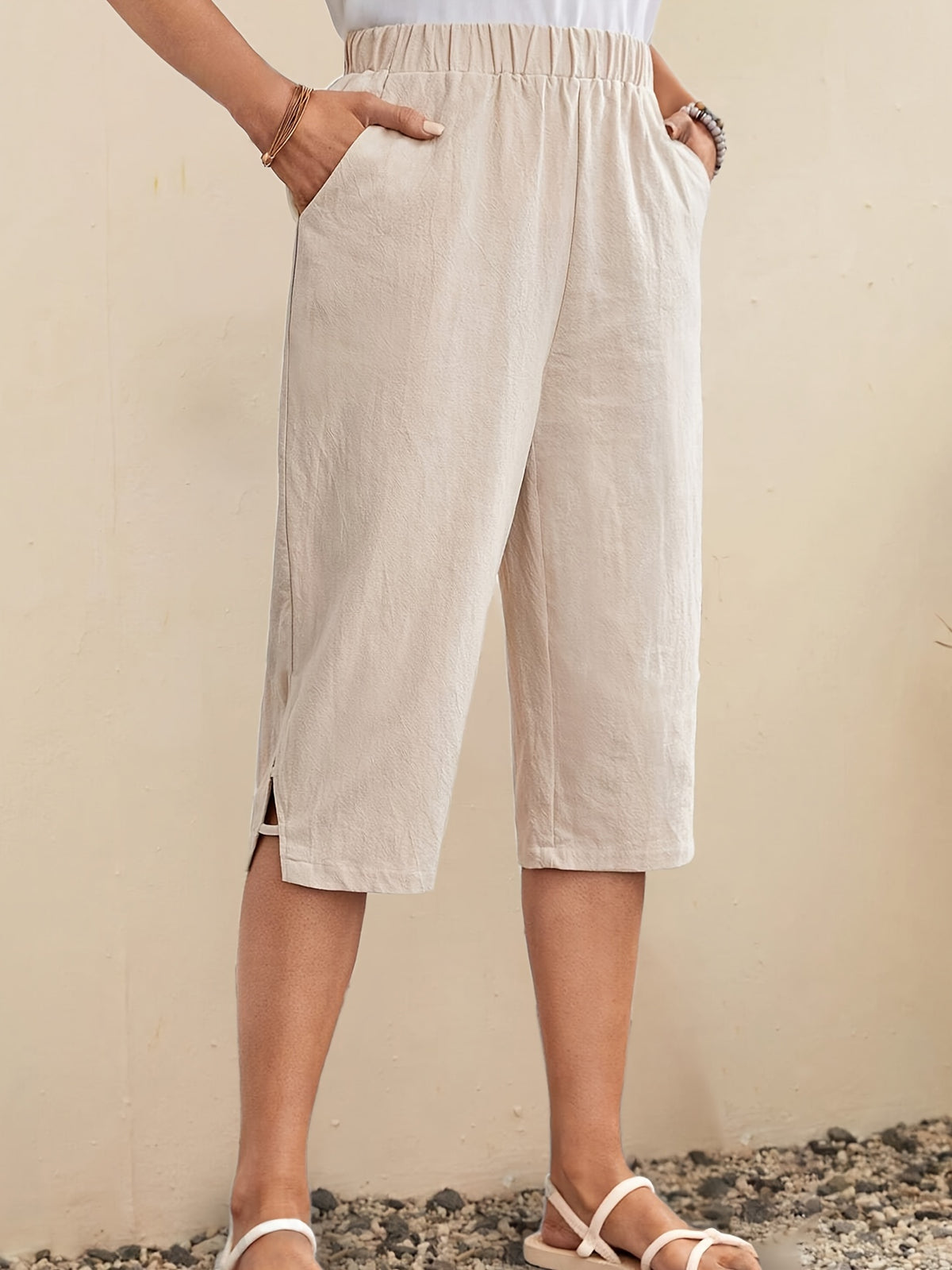 Women's Baggy Cotton Capri Pants