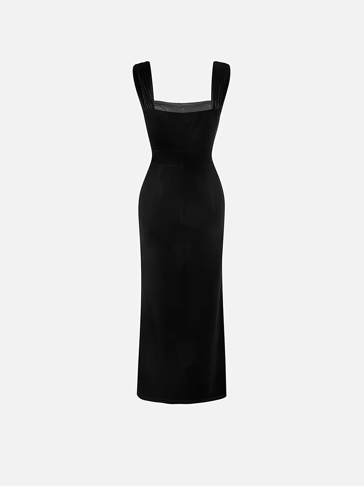 Women's Velvet Black Christmas Party Dress - Black