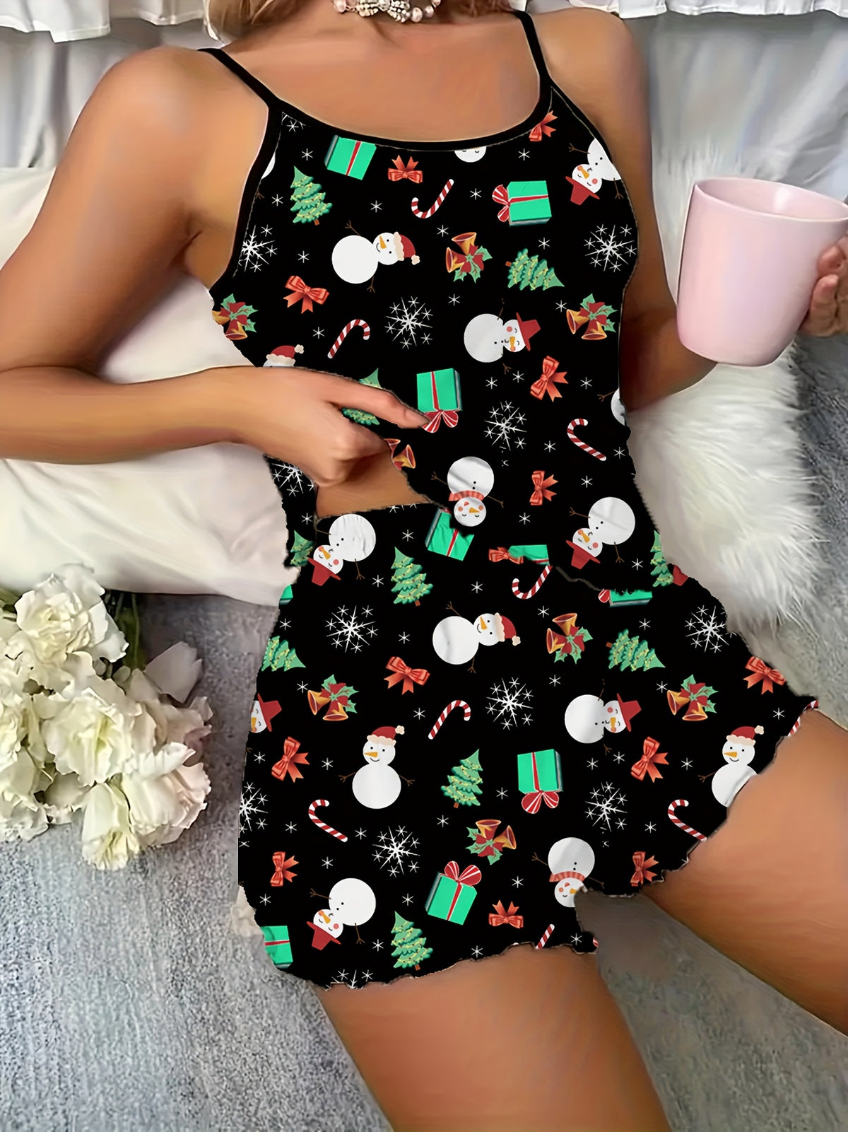 Women's Matching Cami Christmas Pyjamas