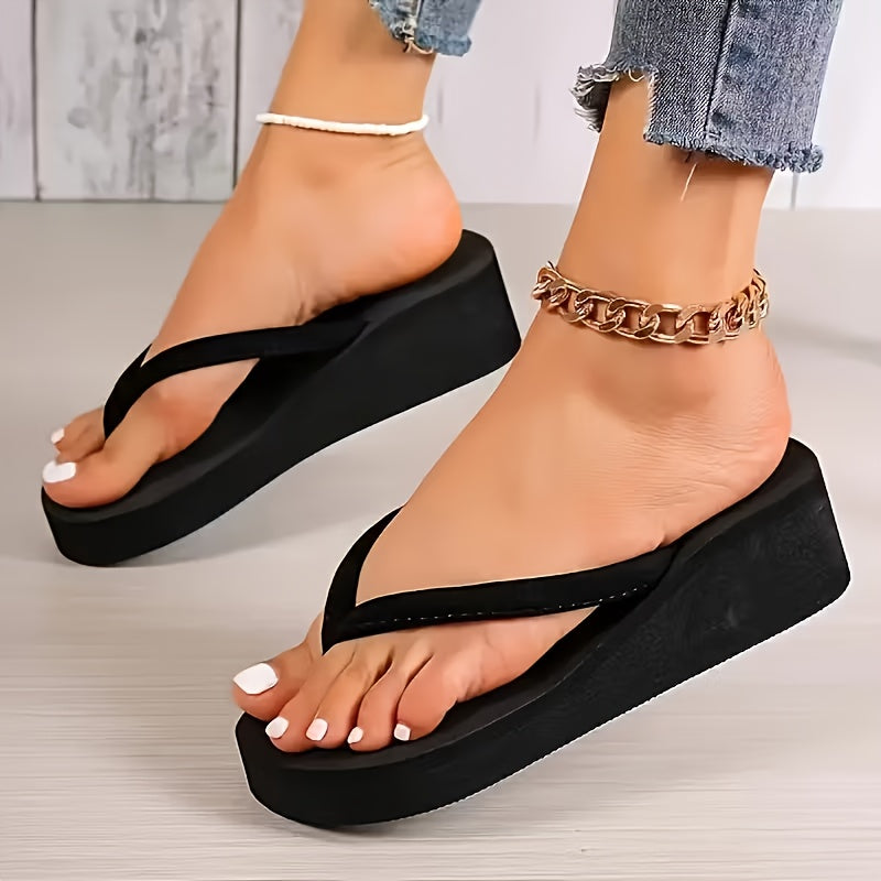 Women's Thick Sole Wedge Thongs