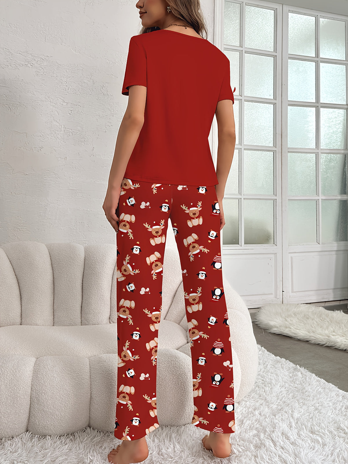 Women's Matching Reindeer Christmas Pyjamas