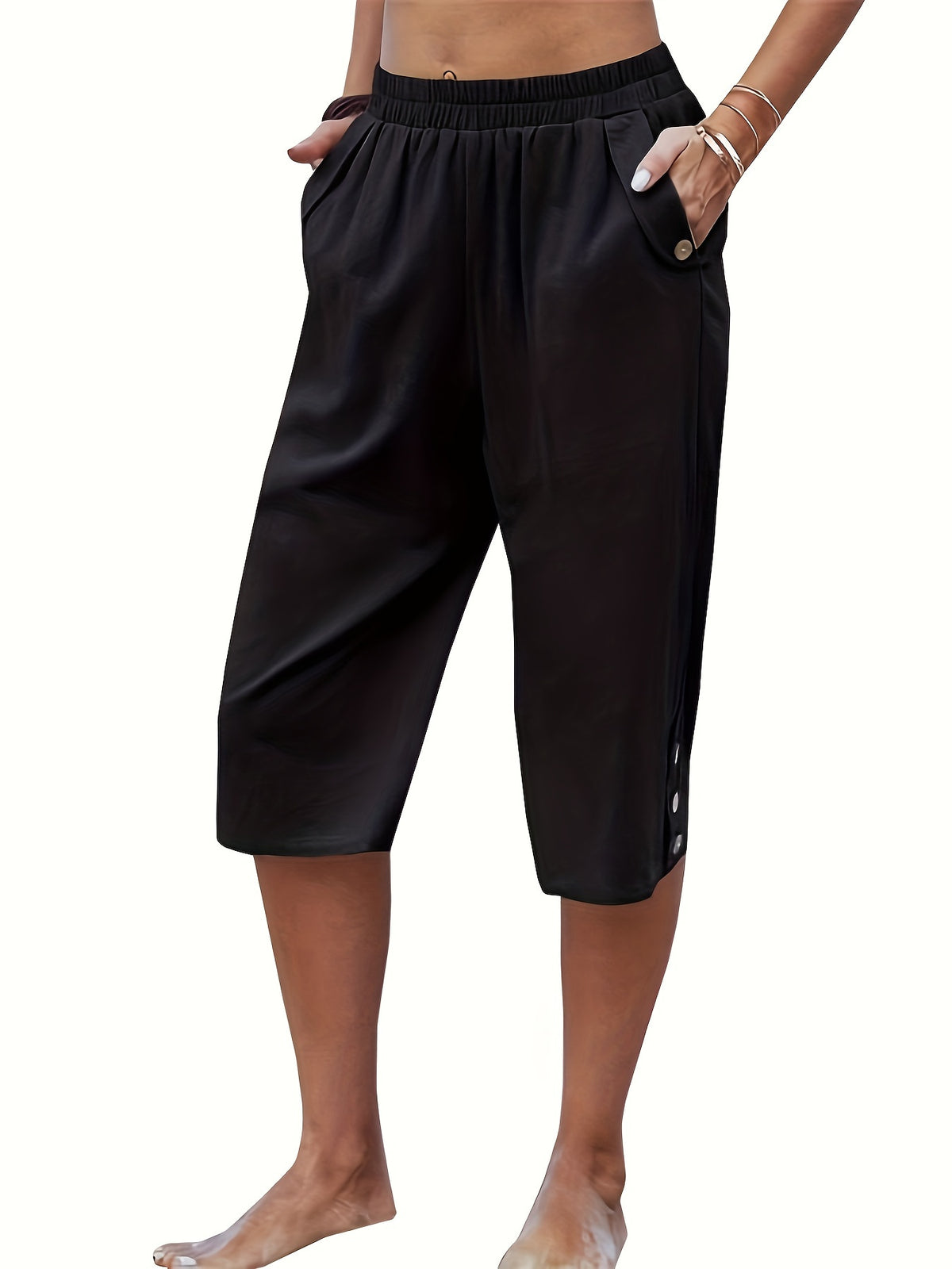Women's Cotton Gaucho Capri Pants