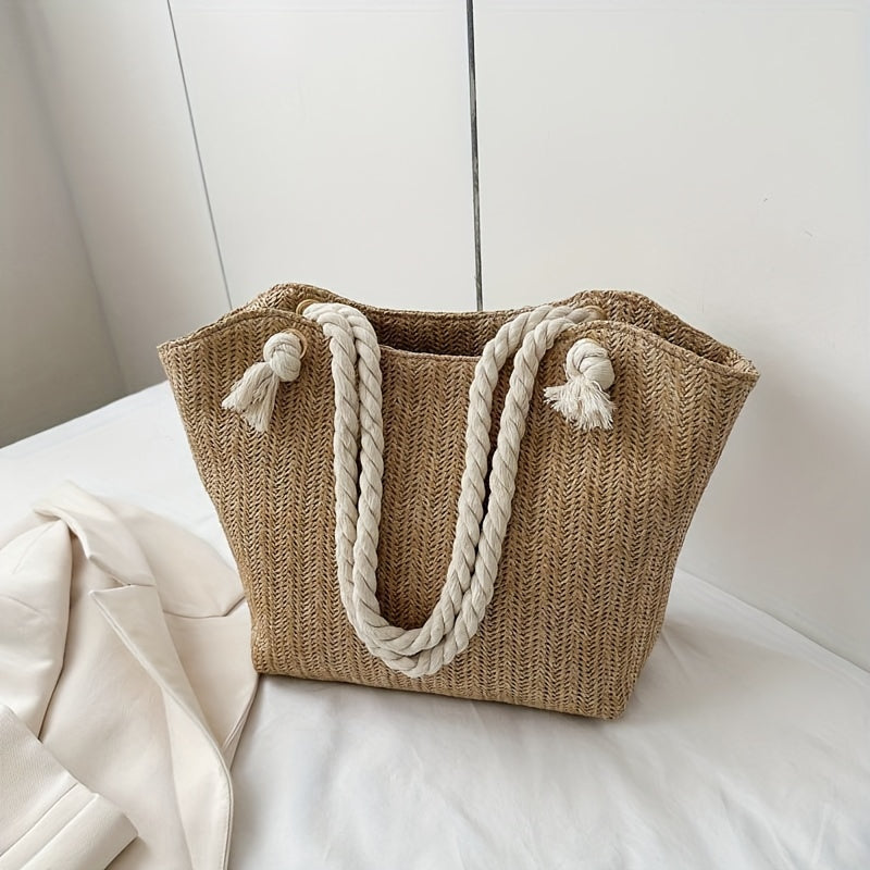 Women's Woven Beach Shoulder Tote Bag