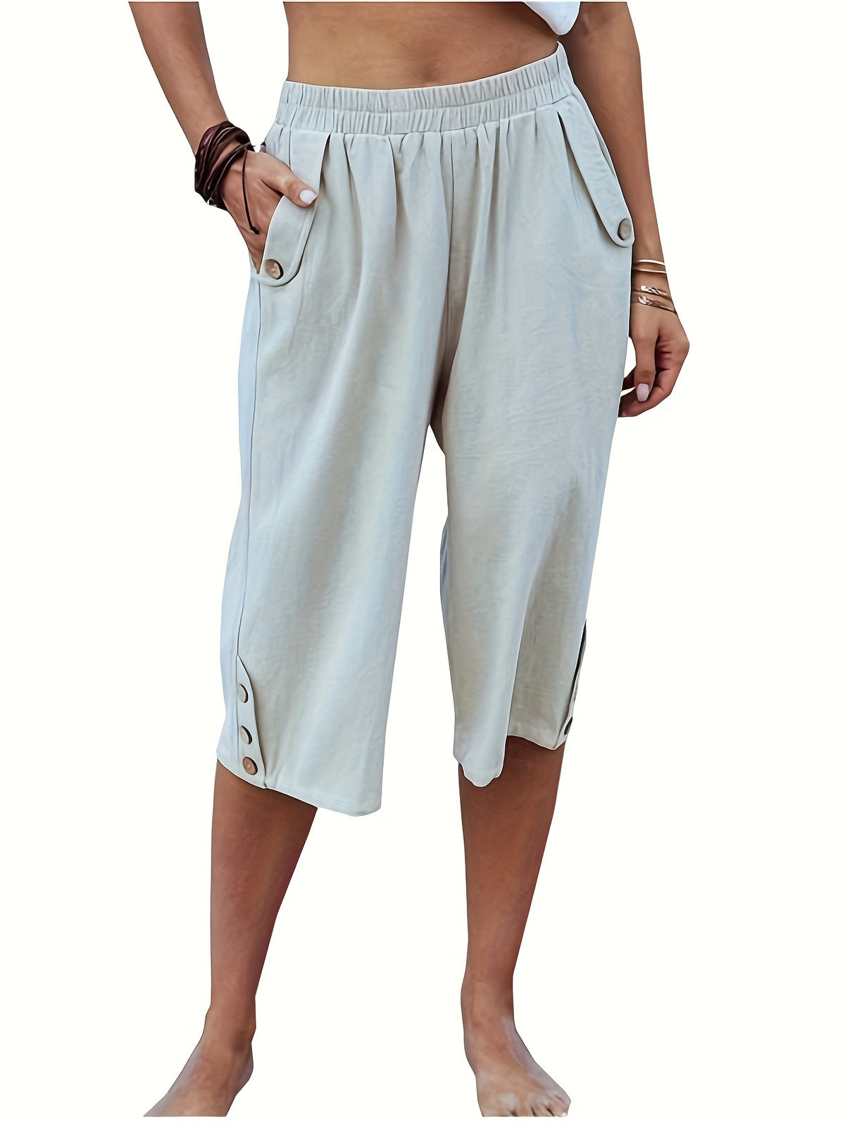 Women's Cotton Gaucho Capri Pants