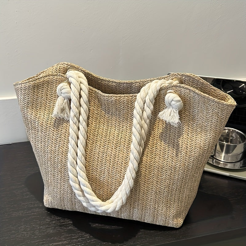 Women's Woven Beach Shoulder Tote Bag