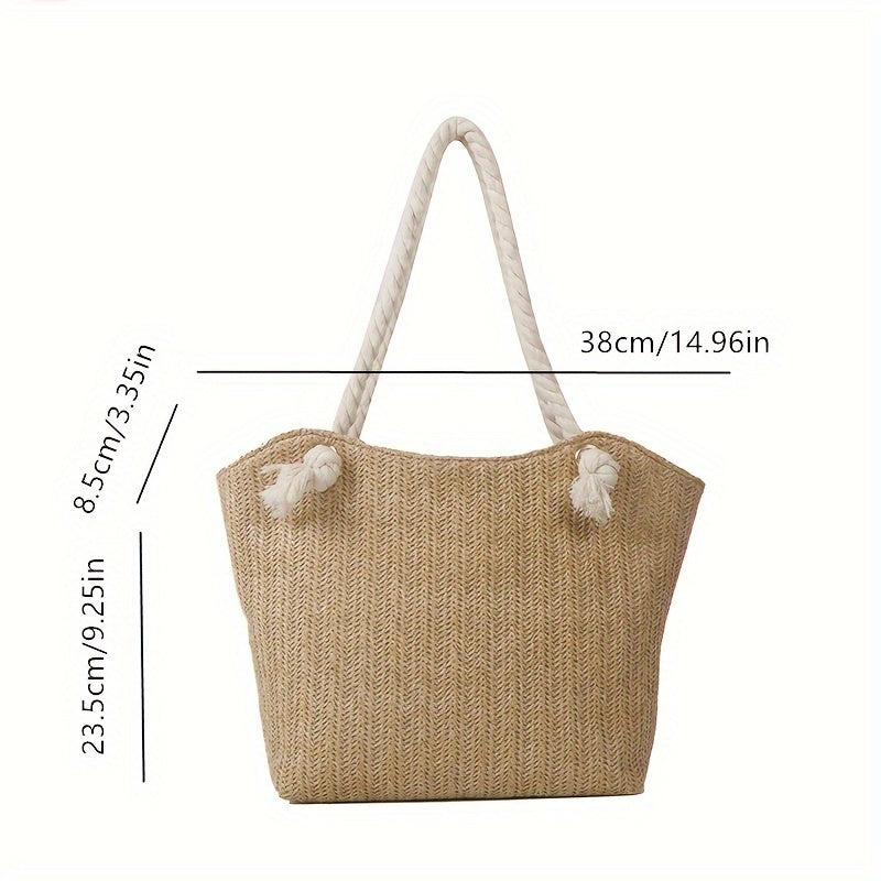 Women's Woven Beach Shoulder Tote Bag