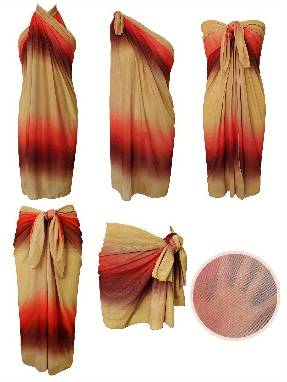 Women's Tie-Dye Knit Beach Sarong