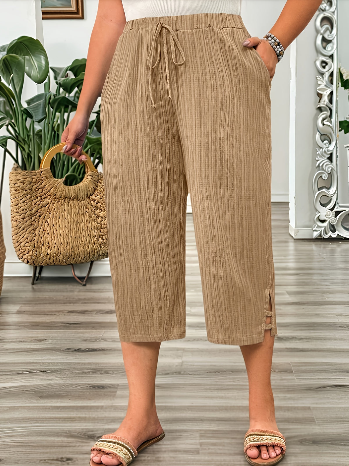 Women's Wide Leg Gaucho Capri Pants