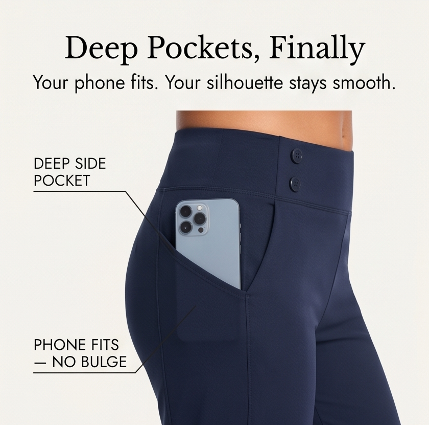 Women's High-Waist Button-Front Capri Pants