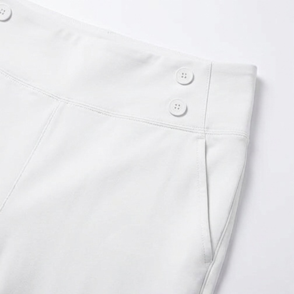 Women's High-Waist Button-Front Capri Pants