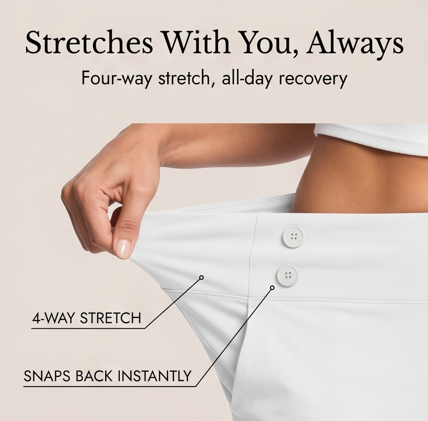 Women's High-Waist Button-Front Capri Pants