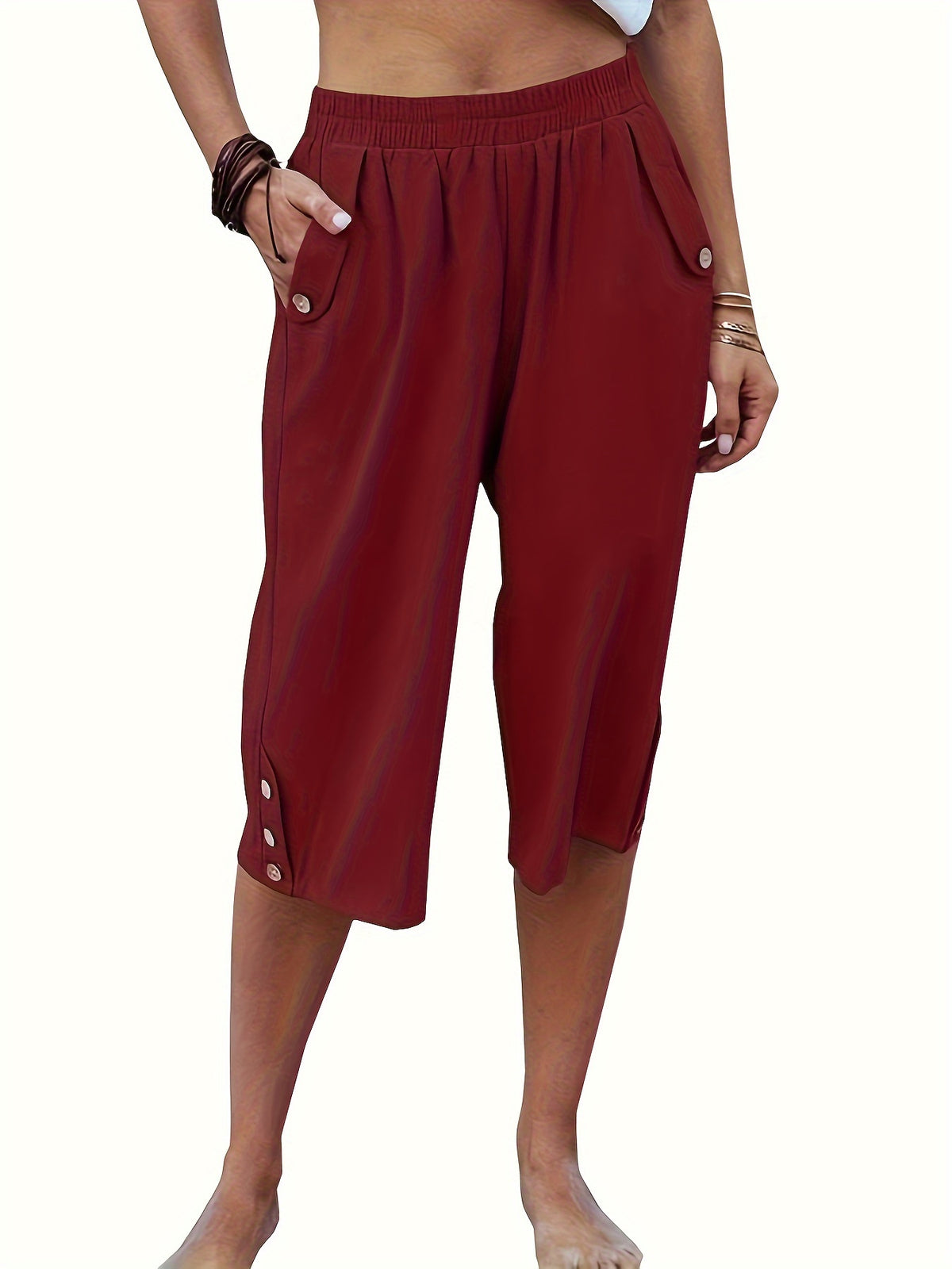 Women's Cotton Gaucho Capri Pants