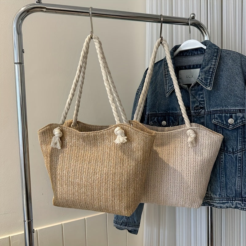 Women's Woven Beach Shoulder Tote Bag