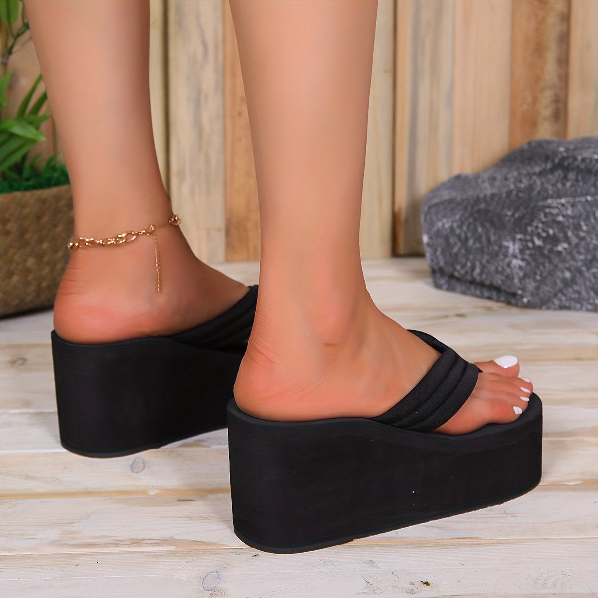 Women's Non-Slip Platform Wedge Thongs