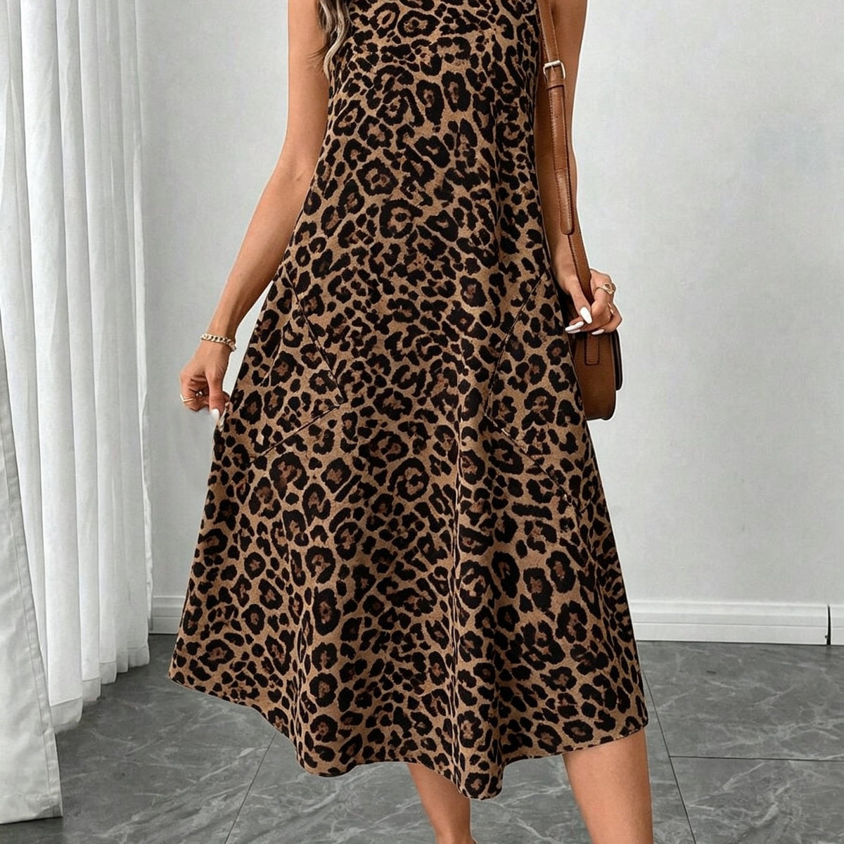 Women's Casual Polka Dot Midi Dress