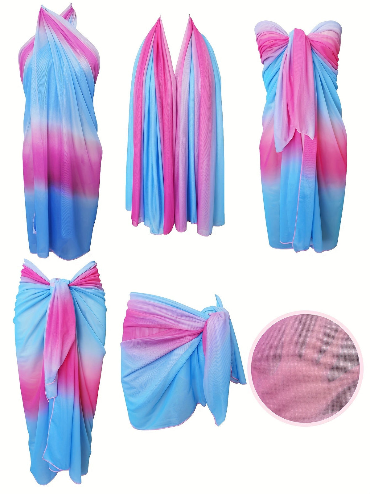 Women's Tie-Dye Knit Beach Sarong