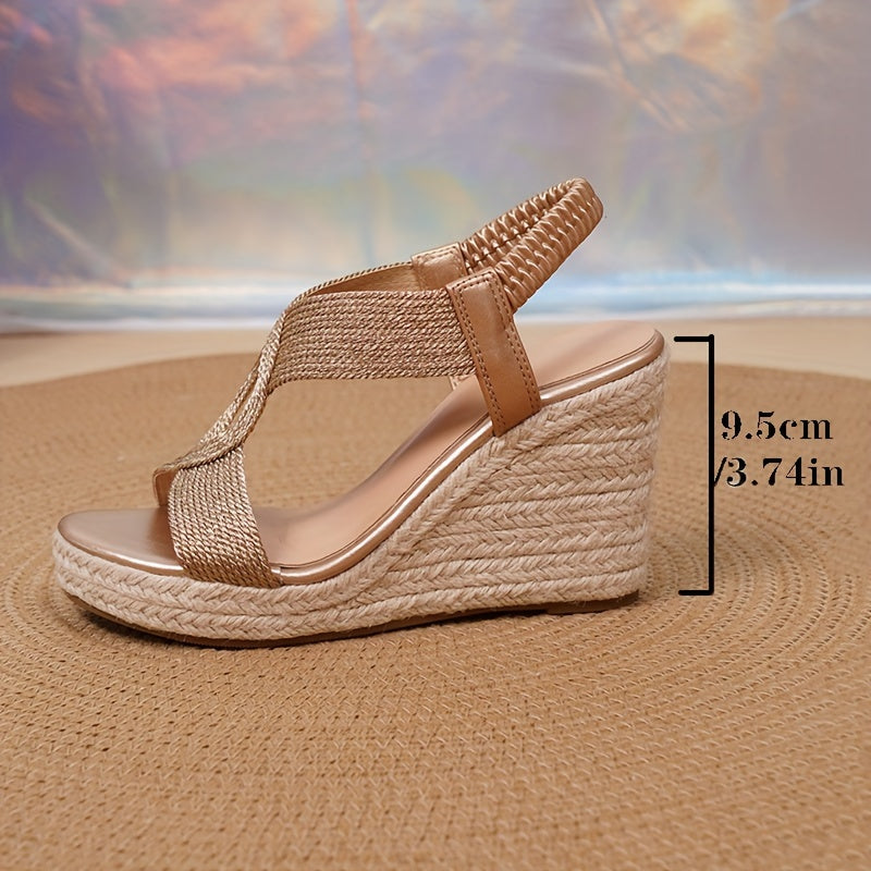 Women's Strappy Criss Cross Wedge Heel Sandals