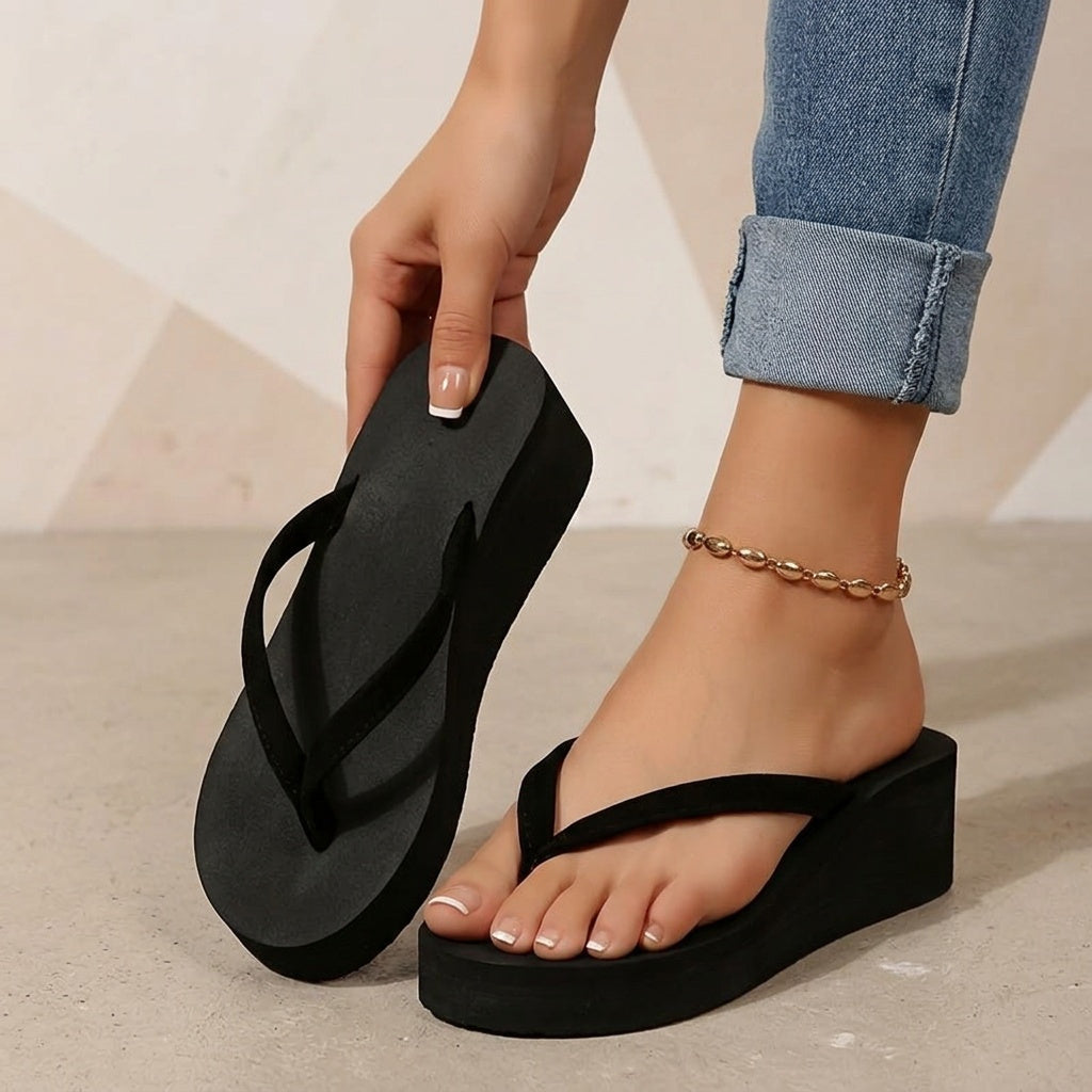 Women's Thick Sole Wedge Thongs