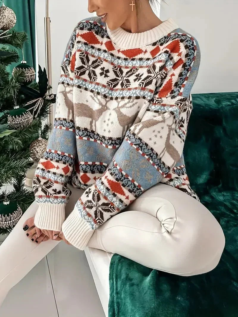 Women's Nordic Knit Christmas Sweater - Multicolour