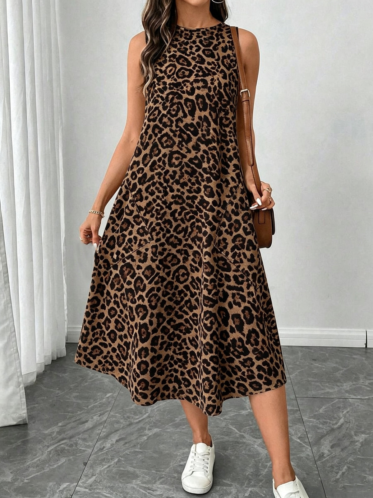 Women's Casual Polka Dot Midi Dress