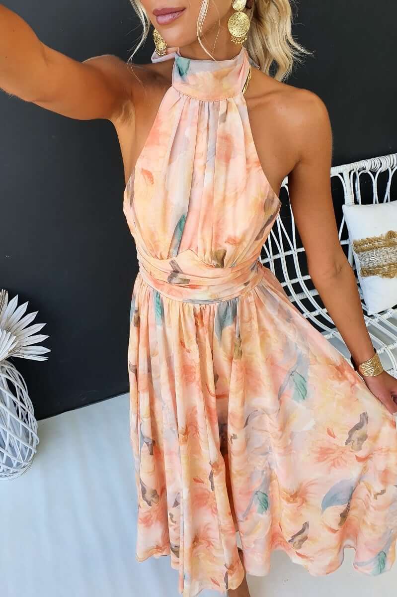 Women's Summer Maxi Halter Neck Dress