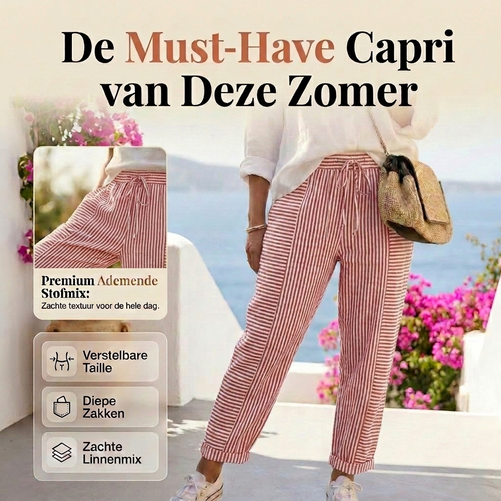 Women's Baggy Striped Linen Pants