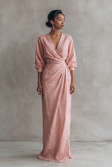 Marlowe | Women's Summer Wrap V-Neck Linen Maxi Dress