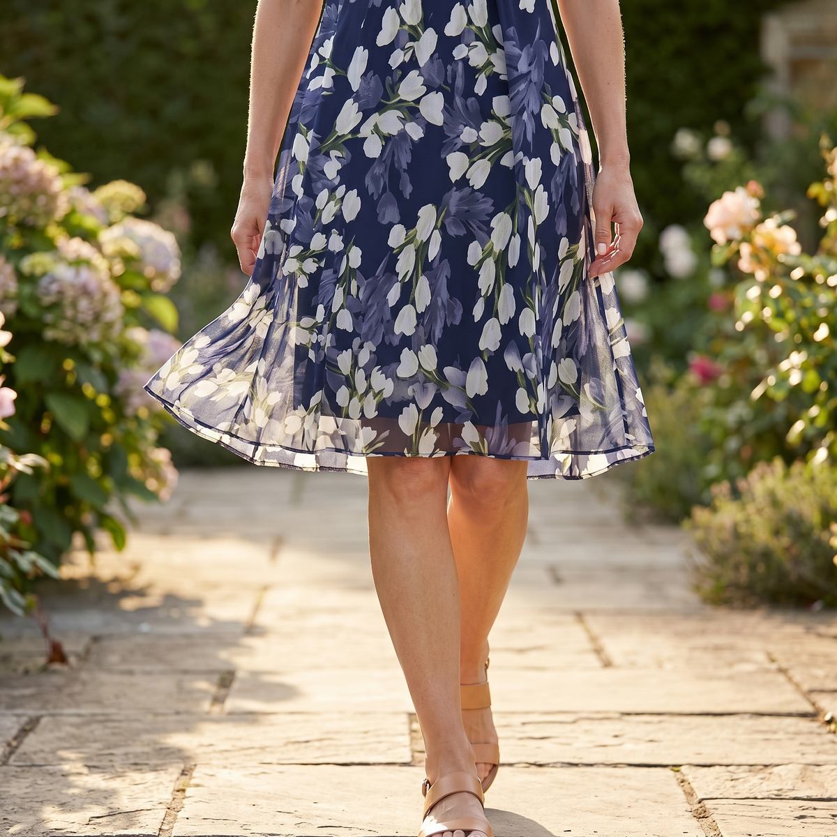 Women's Floral Bridal Guest Midi Dress