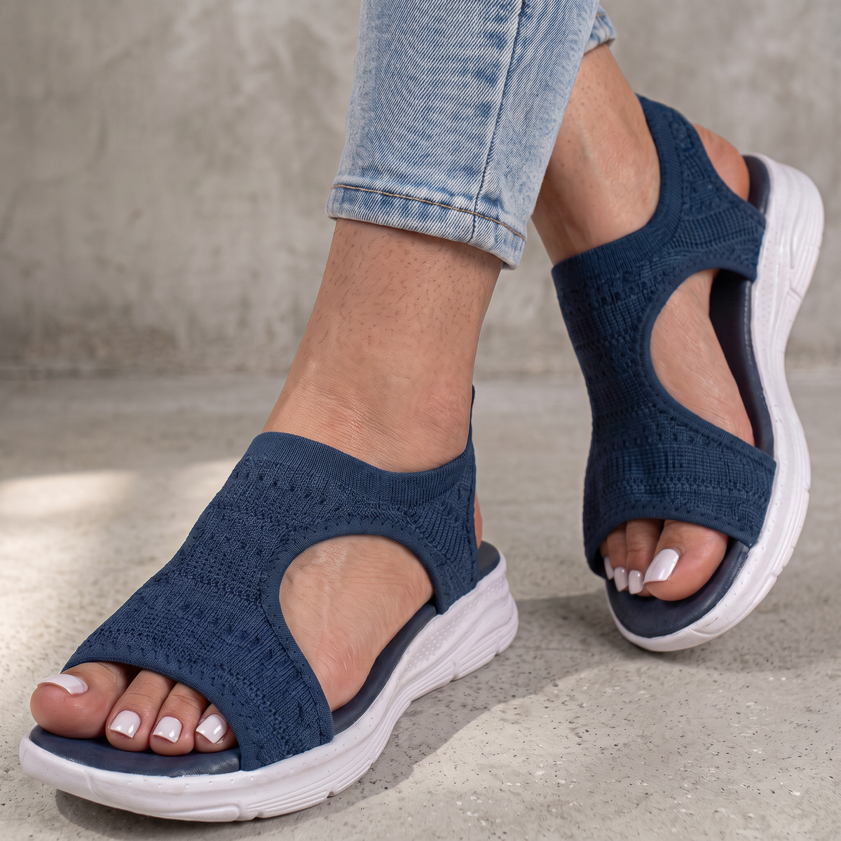 Women's Orthopedic Wedge Heel Sandals - Blue