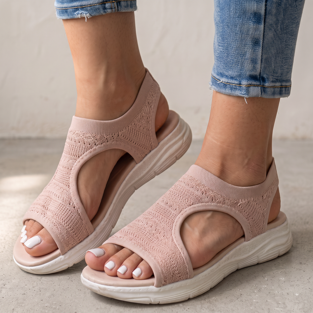 Women's Orthopedic Wedge Heel Sandals - Pink