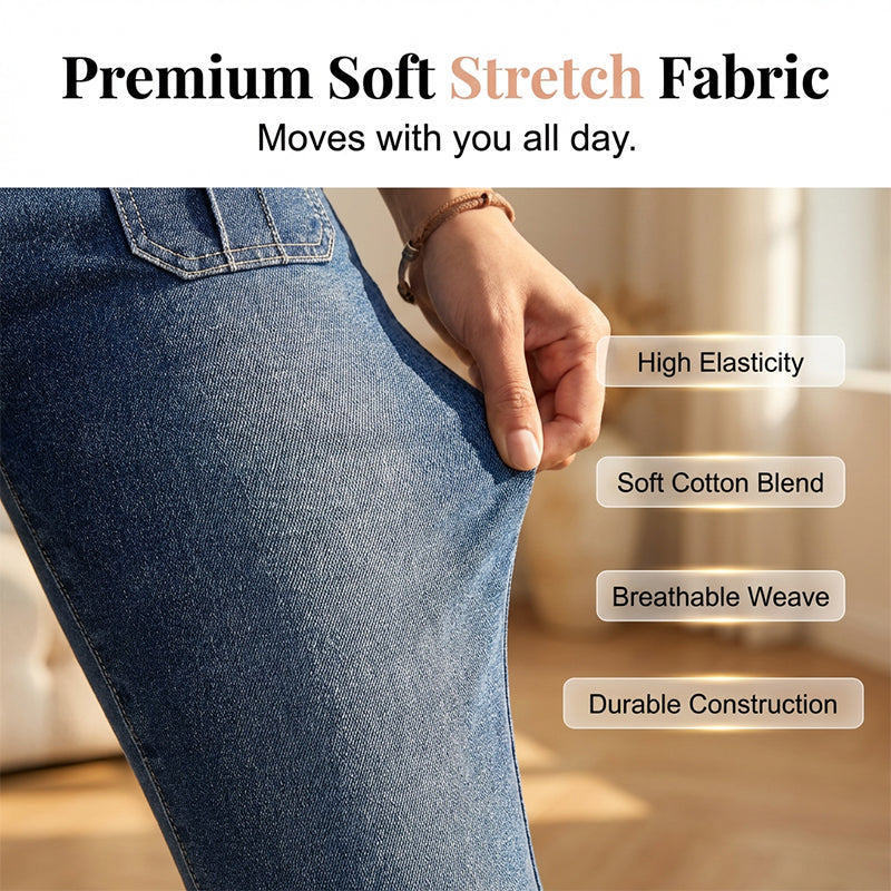 Women's Breathable Cotton Denim Capri Pants