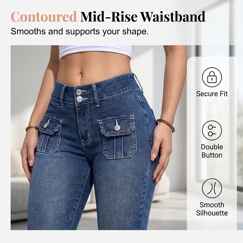 Women's Breathable Cotton Denim Capri Pants